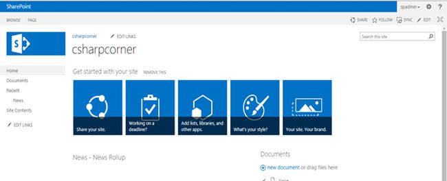 Open SharePoint team site